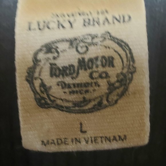 VINTAGE MENS LUCKY BRAND BLACK COBRA FORD MOTOR MUSTANG HENLEY LONG SLEEVE L - Picture 7 of 10